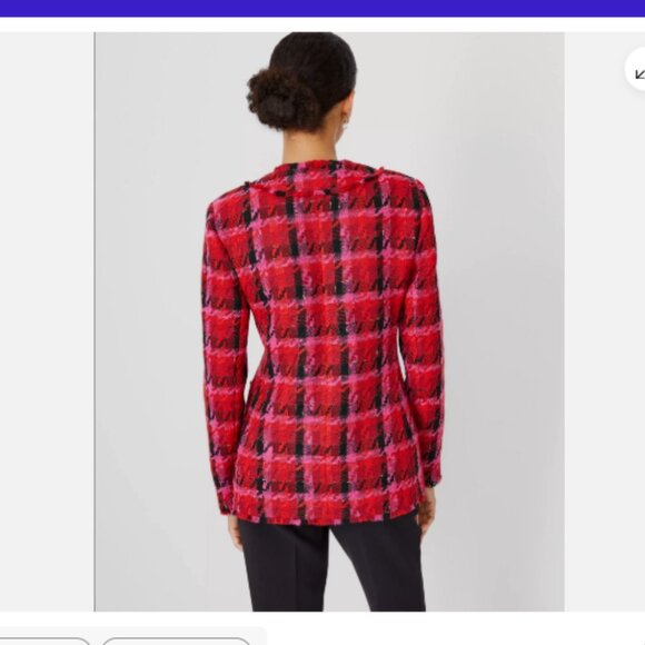 Ann Taylor Tweed Houndstooth Cardigan Jacket Size 4 NWT - Picture 4 of 14